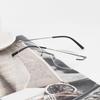 Eyekepper Titanium Rimless Reading Glasses Frameless Rectangle Oval Readers Women Men Gunmetal +3.00 view 2