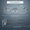 Eyekepper Titanium Rimless Reading Glasses Frameless Rectangle Oval Readers Women Men Gunmetal +3.00 view 3