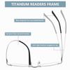 Eyekepper Titanium Rimless Reading Glasses Frameless Rectangle Oval Readers Women Men Gunmetal +3.00 view 4