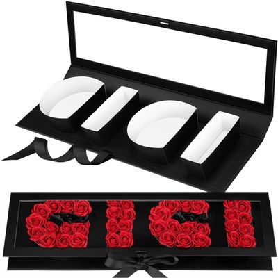 AceOrbit 21x6x2in 4 Letter Gigi Gifts for Grandma Christmas Gift Box, Cardboard Letter Shaped Flower Boxes with Lid Fillable Word Boxes, Christmas Mother's Day Gift Decorative for Chocolate