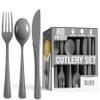 Party Solids Silver Plastic Silverware 80 Pcs Silver Cutlery Set view 1