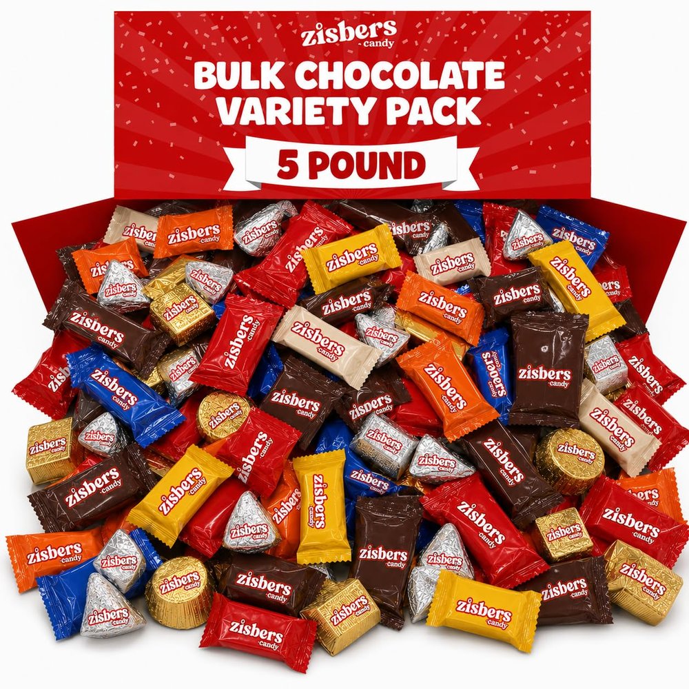 Bulk Assorted Chocolate Candy Variety Pack 5 Pound - 220 Pieces Individually Wrapped Mixed Chocolate Candies for Gifts, Party Favors, Office Snacks, Candy Buffets, and Holidays