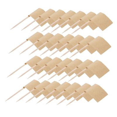 ABOOFAN 200pcs Blank Toothpick Flags Kraft Labeling Food Markers for Appetizers Cocktail Picks Cake Toppers Cheese Markers for Parties and Buffets