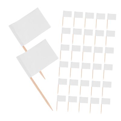 ABOOFAN 200pcs Toothpick Flags for Food Marking White Cake Toppers Appetizer Labels Cocktail Sticks for Cheese Boards Cupcakes and Party Decorations