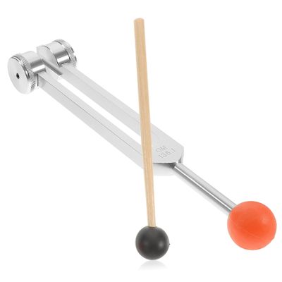 CVUTOVO Aluminum Alloy Tuning Fork with Hammer for Healing Chakra Therapy Versatile Musical Instrument for Sound Therapy Hearing Exams for All Ages Random Color
