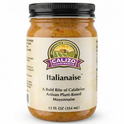 Calizo Condiments Italianaise Mediterranean Calabrian Pepper & Herb Mayo Sauce Gourmet Italian-Style Mayonnaise 12 oz Jar All-Natural, Gluten-Free, Non-GMO Perfect for Sandwiches, Burgers & Dipping