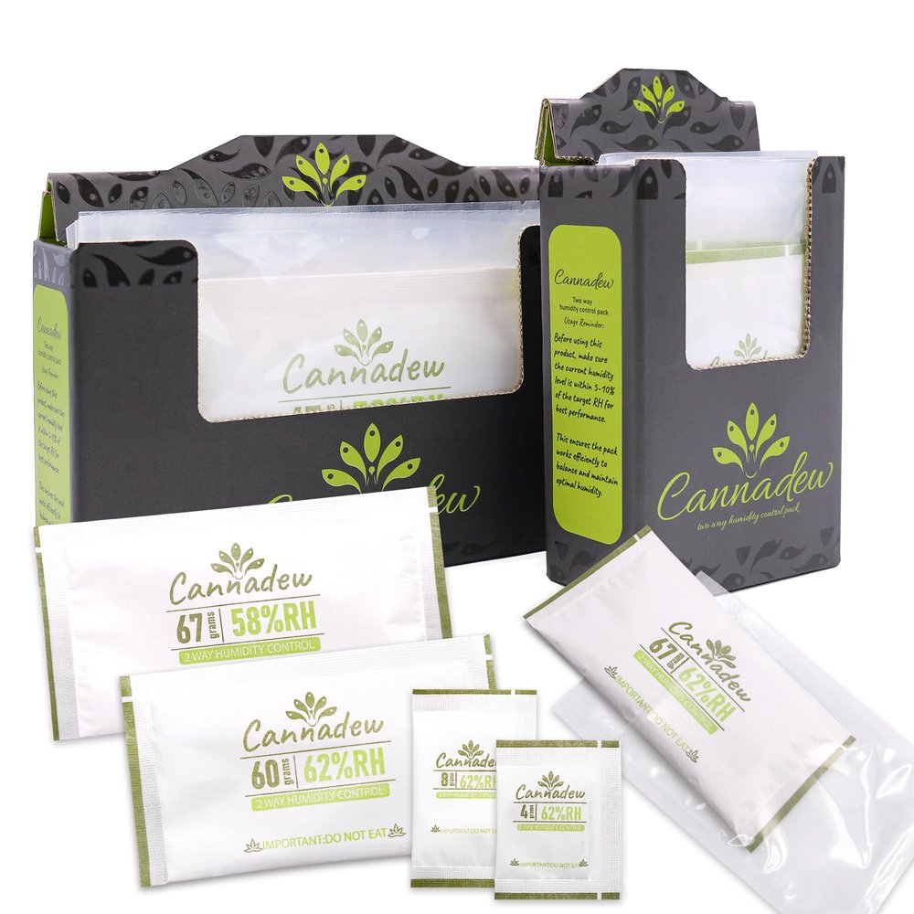 Cannadew 62% Two-Way Humidity Control Packets,4g (15 Pack) Moisture Absorbers & Hydration Packets for Storage