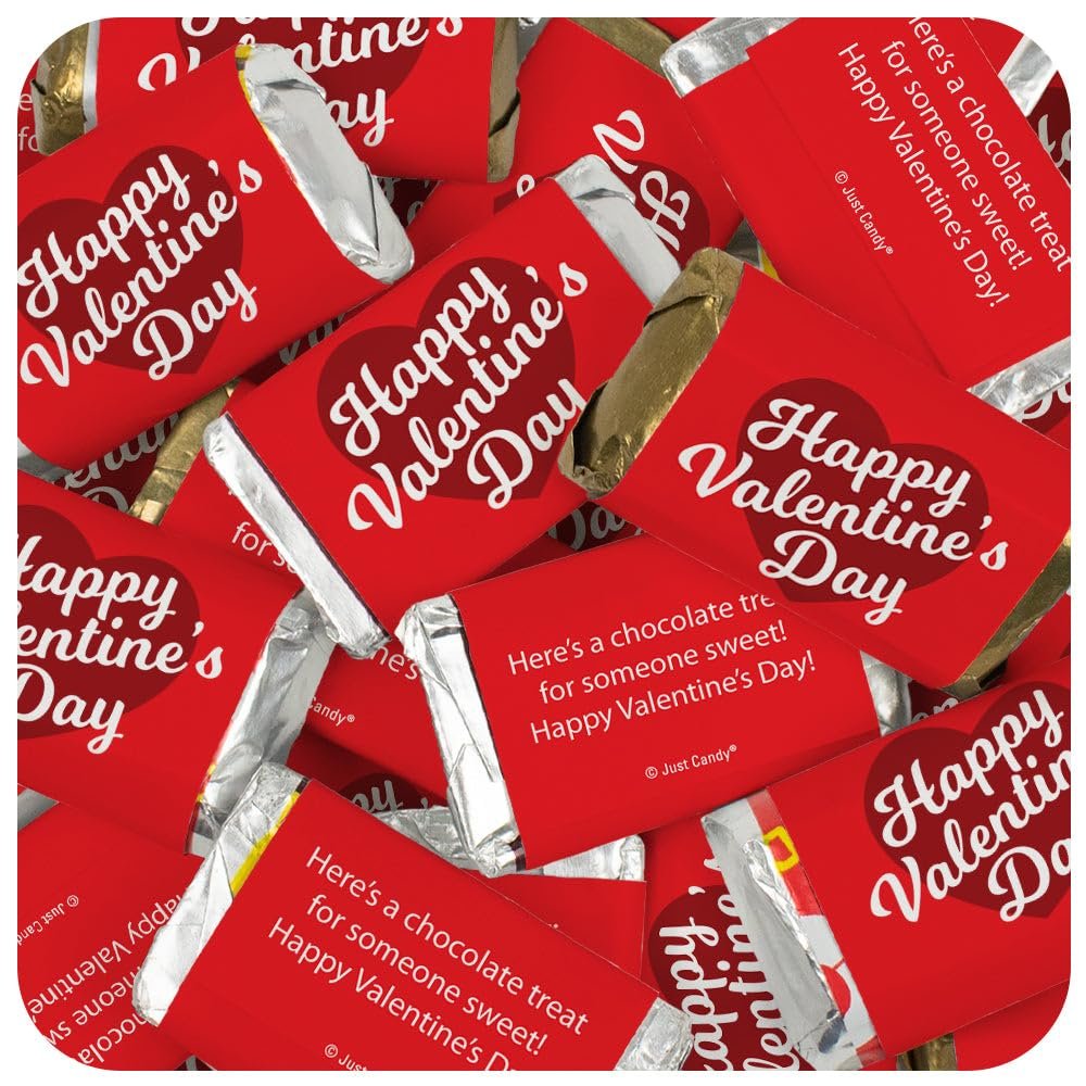 102 Pcs Valentine's Day Candy Favors Miniatures Chocolate - No Assembly Required - Script Heart