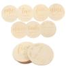 EPIGEIST 14Pcs Milestone Cards Engraved Wooden Discs for Birth Announcement Monthly Milestones for Newborn Photos and Growth Smooth Finish view 1