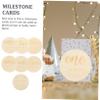 EPIGEIST 14Pcs Milestone Cards Engraved Wooden Discs for Birth Announcement Monthly Milestones for Newborn Photos and Growth Smooth Finish view 4