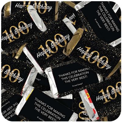 34 Pcs 100th Birthday Candy Party Favors Miniatures Chocolate - No Assembly Required