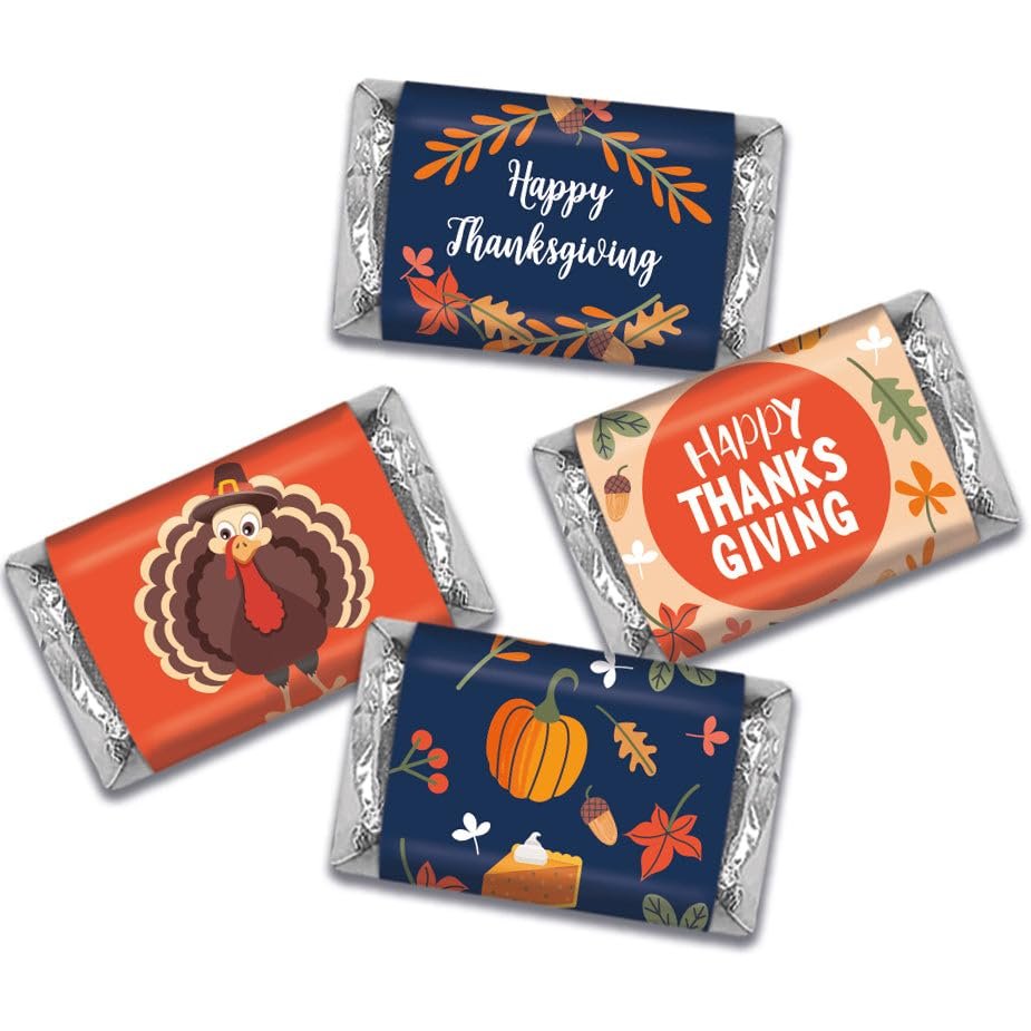 102 Pcs Thanksgiving Candy Party Favors Miniatures Chocolate - No Assembly Required - Fall Turkey