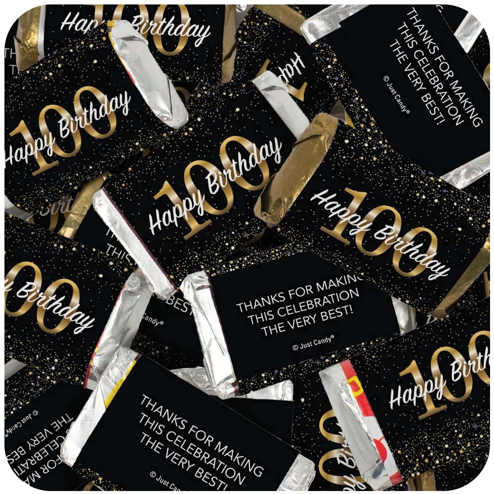 102 Pcs 100th Birthday Candy Party Favors Miniatures Chocolate - No Assembly Required