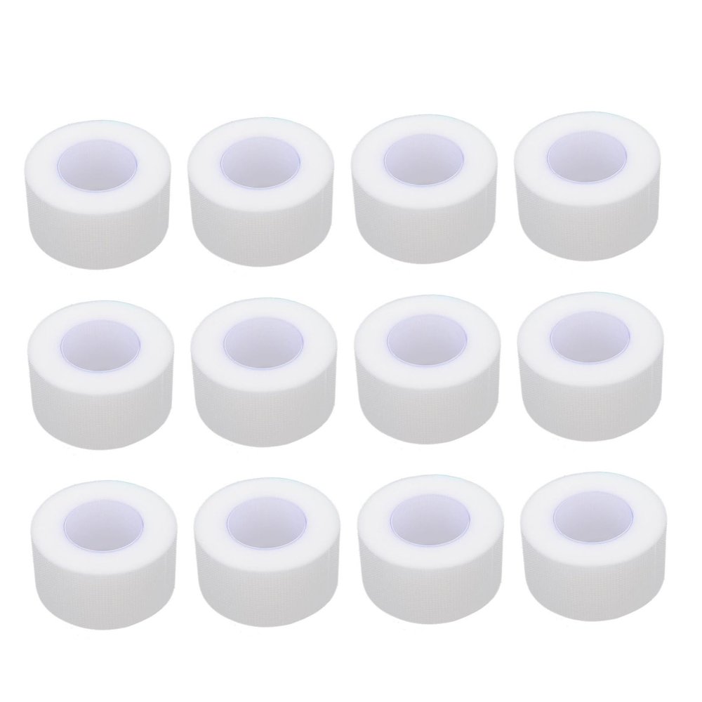 12 Rolls Adhesive Tape Breathable Transparent Fixation High Viscosity Pressure Adhesive for First Aid and Care