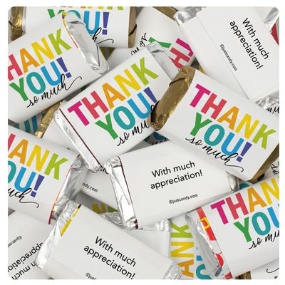102 Pcs Thank You Candy Favors Miniatures Chocolate - No Assembly Required - Colorful Thank You
