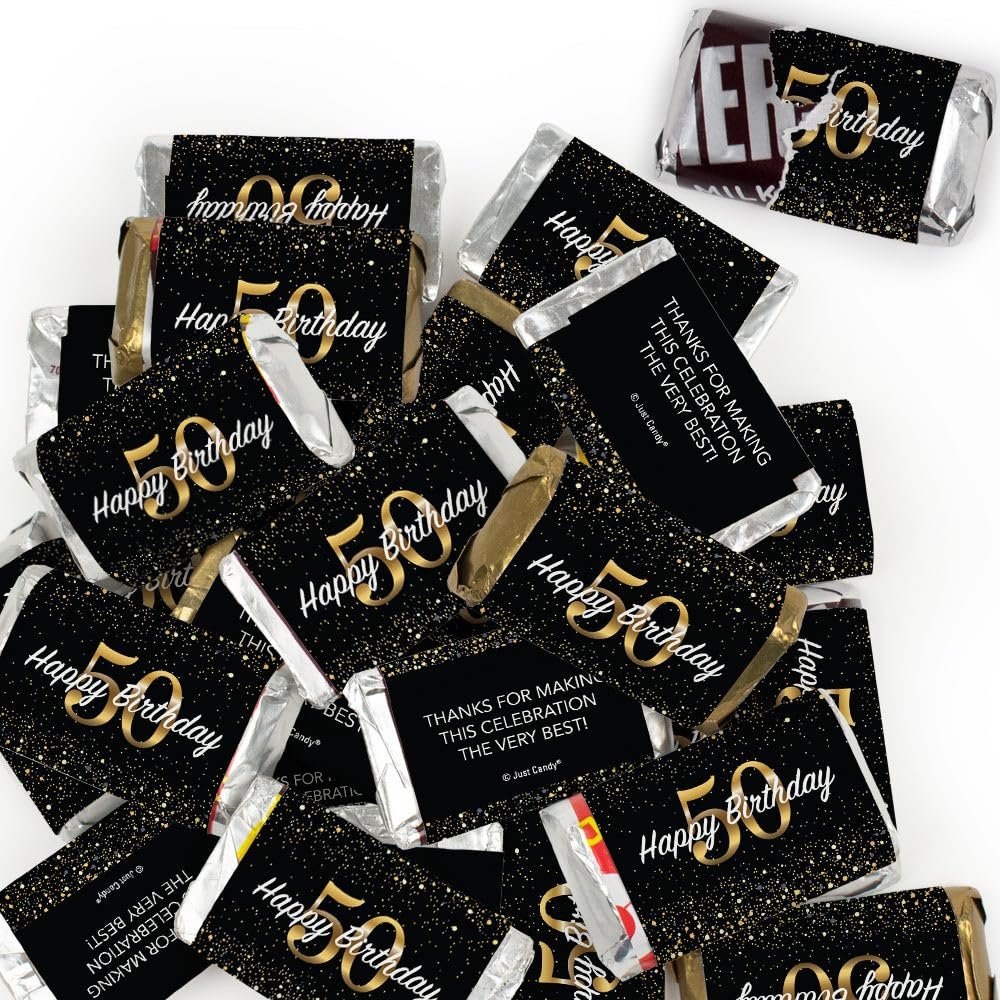 102 Pcs 50th Birthday Candy Party Favors Miniatures Chocolate - No Assembly Required