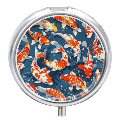 Many Fish Small Pill Box 3 Grids Travel Pill Case Portable Daily Pill Organizer with Anti-Mixing Design Easy to Retrieve Meds for Medication, Vitamin, Supplements