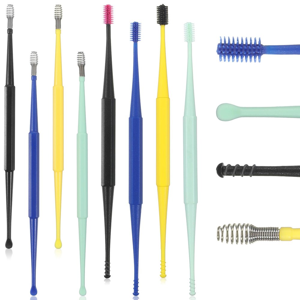 8 Pcs Earwax Cleaners,Silicone Ear Wax Removal Tool,Spiral Ear Cleaning Kit Reusable Soft Silicone Ears Cleaner Safe Ears Scratcher Scoop Tool Earwax Removal Tools for Olders Adult Kids