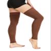 TOFLY Medical Thigh High Compression Socks Footless for Women & Men, Opaque Support Hose, 15-20mmHg Graduated Compression Stockings with Silicone Band for Varicose Veins, Edema, DVT, 1 Pair Brown S view 4