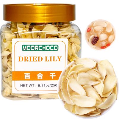 Dried Lily- Pure Natural Chinese Herbal Medicine-Dried Lily Bulbs 8.81oz/250g Used for making soup-Brewing tea- (Dried Lily)