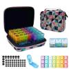 GZWENHAN 31-Day Monthly Pill Organizer with 3 Daily Compartments, Travel Medication Box with Pill Cutter, AM PM Storage Case (Rhombus 31-Day Medication Storage Box) view 1