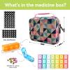 GZWENHAN 31-Day Monthly Pill Organizer with 3 Daily Compartments, Travel Medication Box with Pill Cutter, AM PM Storage Case (Rhombus 31-Day Medication Storage Box) view 2