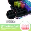 GZWENHAN 31-Day Monthly Pill Organizer with 3 Daily Compartments, Travel Medication Box with Pill Cutter, AM PM Storage Case (Rhombus 31-Day Medication Storage Box) view 4