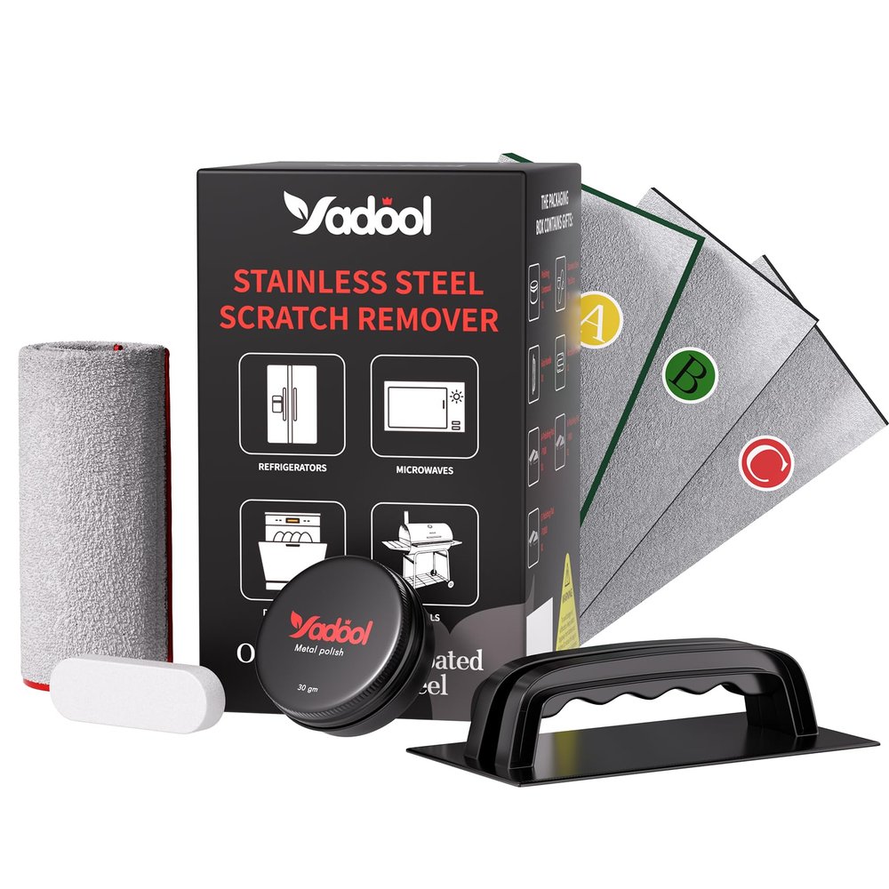 Stainless Steel Scratch Remover Kit, Ideal for Refrigerators, Fridge, Stoves, Sinks, Dishwasher Doors & Appliances Scratch Repair & Polish, Use for Non-Coated Stainless Steel Metal Repair Kits