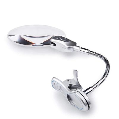 Magnifying Glasses,Desktop Clip Magnifying Glass with Light, 2.5X 10X Hd Lens Folding Illumination Magnifier Adjustable Hose Table Lamp, for Reading Hobby Soldecraf