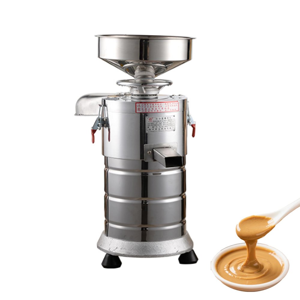 750W Commercial Peanut Butter Maker Machine - Electric Nut Butter Machine for Almond, Cashew, Sesame, Stainless Steel Grain Grinder Home & Restaurant