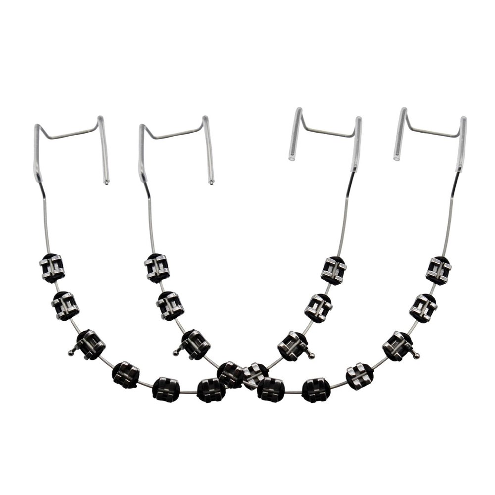 1 Pair of Temporary Tooth Decoration, Teeth Retainer Practical Brackets para Dientes Sturdy Retenedores de Dientes Ortodoncia Props for Dental Students to Practice (Black)