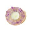 Natural Crystal Geode Candle Holder 7 Chakra Gemstones with Soy Wax Candle, Spiritual Healing Candle Holder for Home Decor(Amethysttoothflowercandleholder) view 1