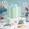 LeZakaa Sea Turtle Wrapping Paper Roll for Boys Girls Kids, Green Seaweed, Crabs, Starfish Underwater Ocean Reversible Design for Birthday Baby Shower, Jumbo Roll 30 inches x 32.8 Feet view 4