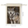NTVOWPZO 8PCS Gray Wolf Cotton Drawstring Bag 5x7 Inch Small Cloth Gift Bags with Drawstring, Reusable Muslin Bags Pouches, Empty Candy Bag for Wedding Party Birthday Favors view 2