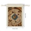 NTVOWPZO 8PCS Compass And Old World Map Cotton Drawstring Bag 5x7 Inch Small Cloth Gift Bags with Drawstring, Reusable Muslin Bags Pouches, Empty Candy Bag for Wedding Party Birthday Favors view 2