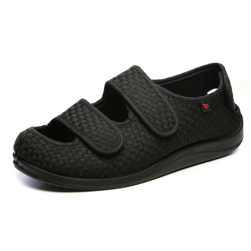 VEACAM Summer Orthopedic Diabetic Sandals Wide Width Adjustable Straps Sneakers Swollen Feet Lightweight & Breathable Mesh Walking Shoes,Black,5.5