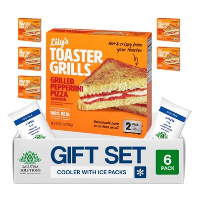 Salutem Vita Lily's Toaster Grills Frozen Pepperoni & Cheese, Gift Set, 6.7 oz Pack of 6