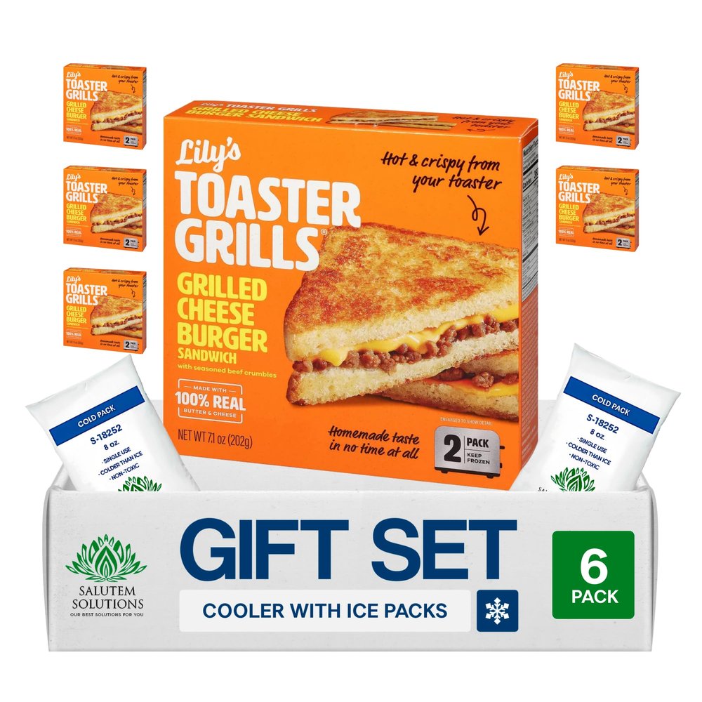 Salutem Vita Lily's Toaster Grills Frozen Cheeseburger, Gift Set, 7.1 oz Pack of 6