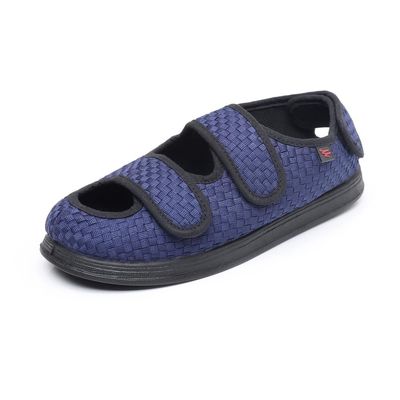 VEACAM Summer Orthopedic Diabetic Sandals Wide Width Adjustable Straps Sneakers Swollen Feet Lightweight & Breathable Mesh Walking Shoes,Blue,10
