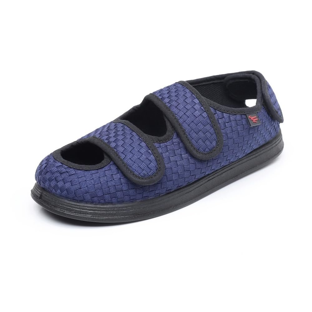VEACAM Summer Orthopedic Diabetic Sandals Wide Width Adjustable Straps Sneakers Swollen Feet Lightweight & Breathable Mesh Walking Shoes,Blue,10