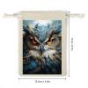 NTVOWPZO 8PCS Owl Cotton Drawstring Bag 5x7 Inch Small Cloth Gift Bags with Drawstring, Reusable Muslin Bags Pouches, Empty Candy Bag for Wedding Party Birthday Favors view 2