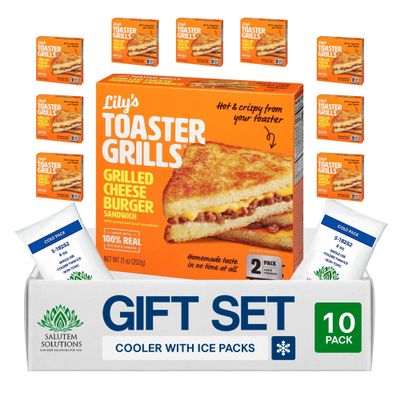 Salutem Vita Lily's Toaster Grills Frozen Cheeseburger, Gift Set, 7.1 oz Pack of 10