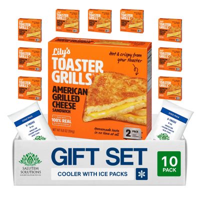 Salutem Vita Lily's Toaster Grills Frozen American Cheese, Gift Set, 6.8 oz Pack of 10