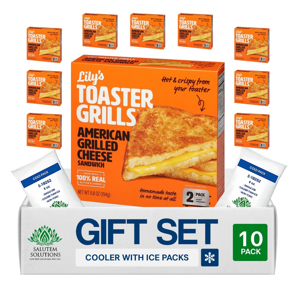 Salutem Vita Lily's Toaster Grills Frozen American Cheese, Gift Set, 6.8 oz Pack of 10