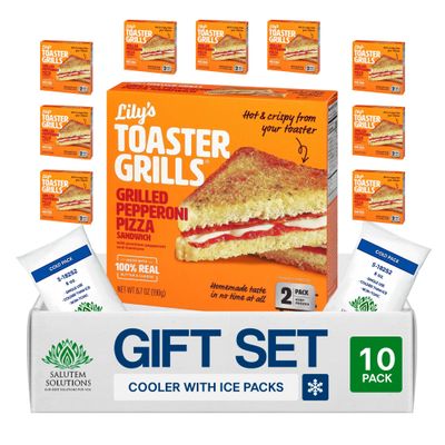 Salutem Vita Lily's Toaster Grills Frozen Pepperoni & Cheese, Gift Set, 6.7 oz Pack of 10