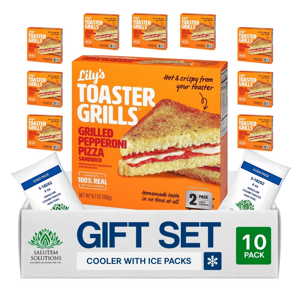 Salutem Vita Lily's Toaster Grills Frozen Pepperoni & Cheese, Gift Set, 6.7 oz Pack of 10