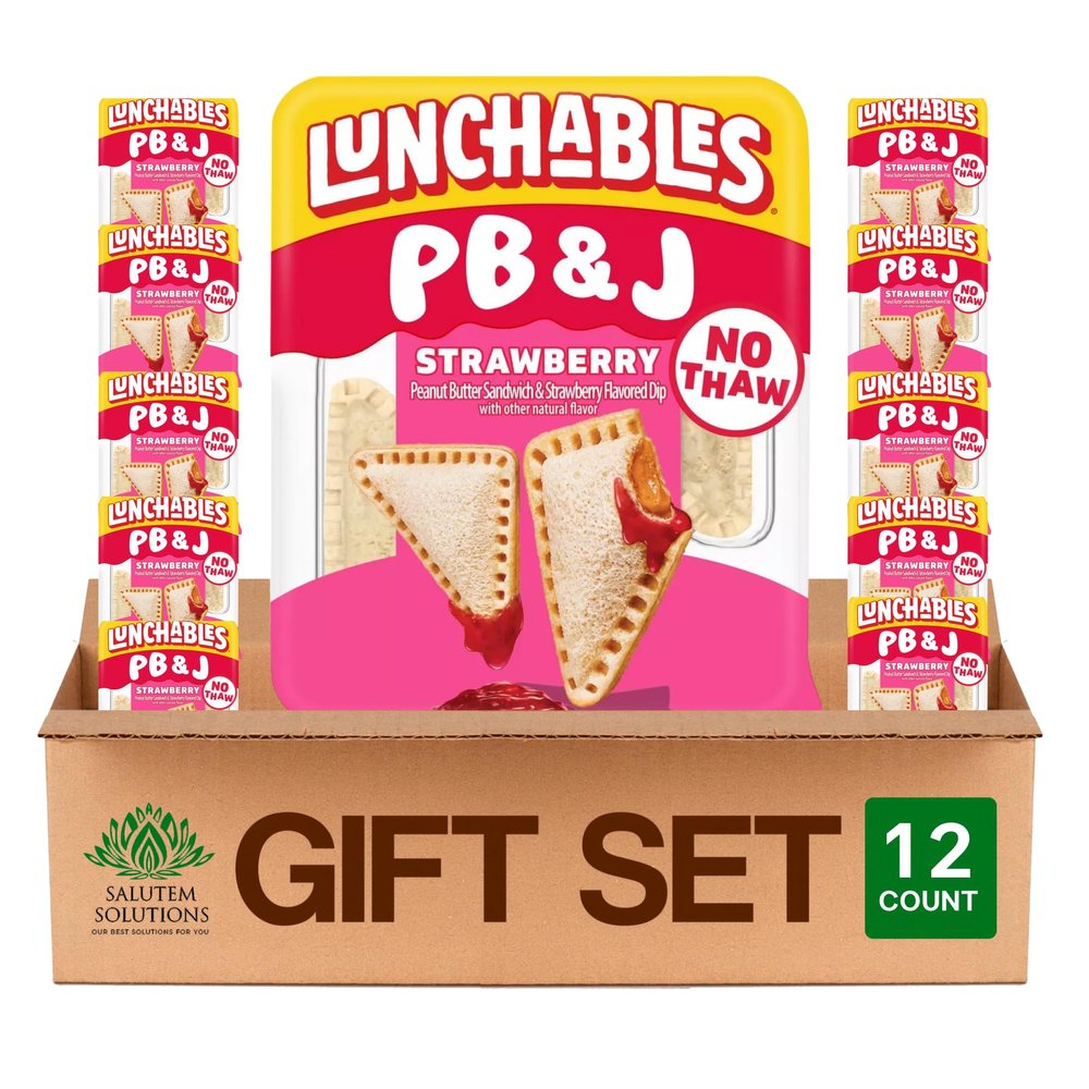 Salutem Vita Peanut Butter and Jelly Sandwich Strawberry Snack, 2.27oz, Gift Set Pack of 12