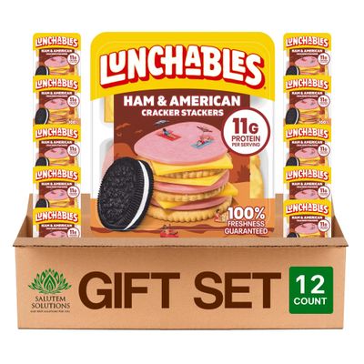 Salutem Vita Ham & American Cheese Snack Pack, 3.2 oz, Gift Set Pack of 12