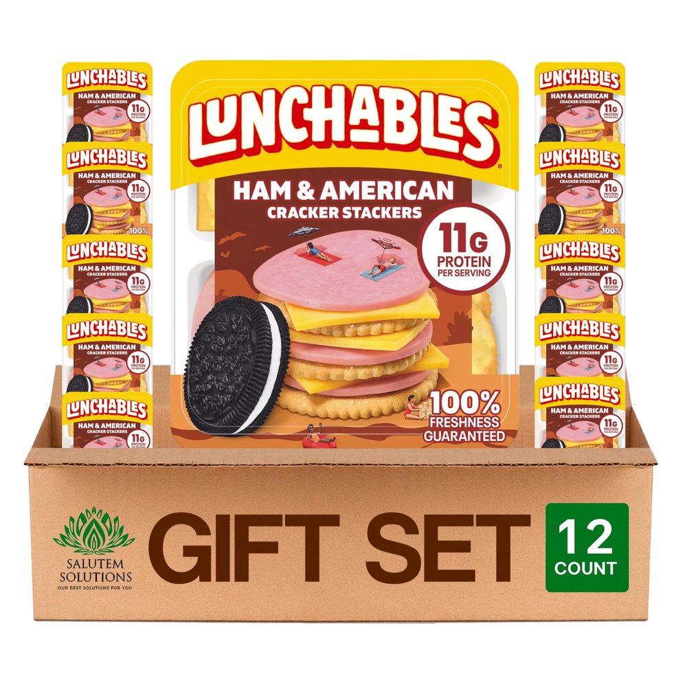 Salutem Vita Ham & American Cheese Snack Pack, 3.2 oz, Gift Set Pack of 12