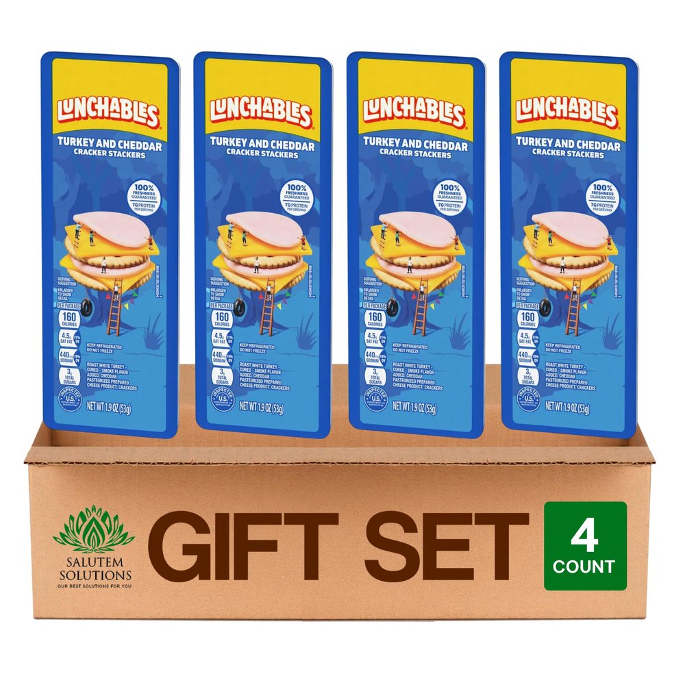 Salutem Vita Turkey & Cheddar Cheese with Crackers Snack Pack, 1.9 oz, Gift Set Pack of 4